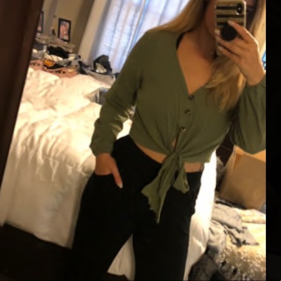 SALE Dark Blue Button Up Summer Top - Picture 7 of 8